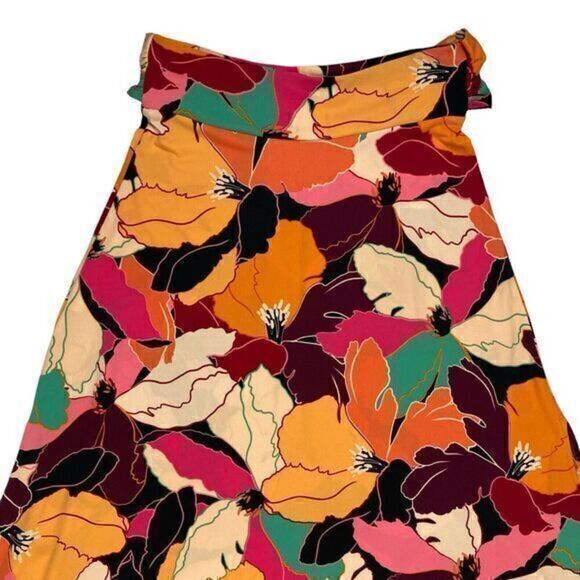Veronica M. Maxi Skirt Womens Size XS Multicolor Geometric Tie Waistband Stretch - Picture 6 of 13